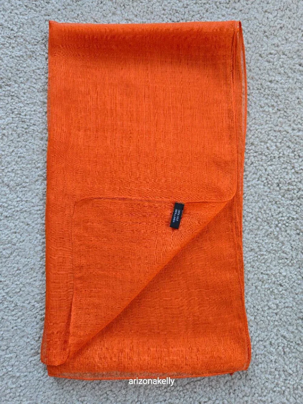 Linen/Silk (80/20) Scarf Sheer Lightweight Orange